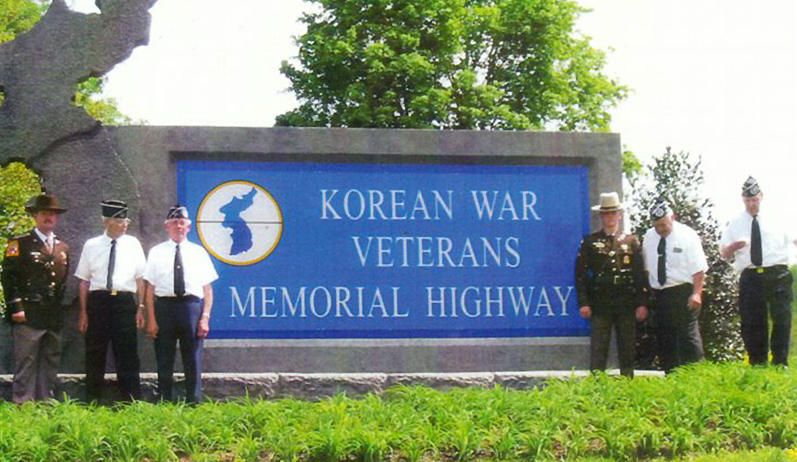 Korean War Memorial Highway Sign